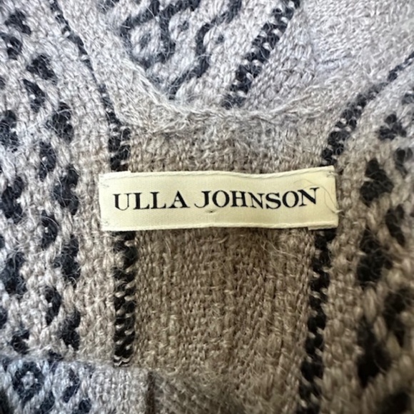 ULLA JOHNSON BABY ALPACA GRAY, TAN AND BLACK PONCHO OS - Picture 10 of 10